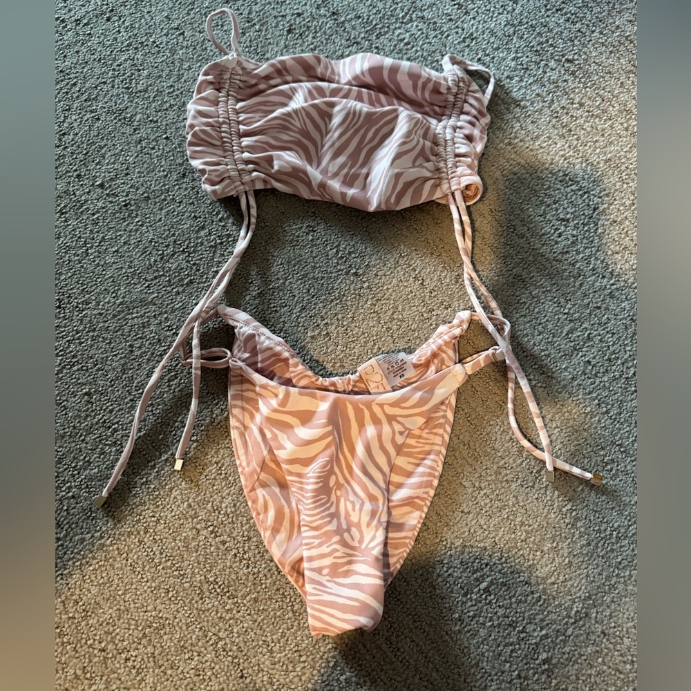 Pink Zebra Print Bikini Set